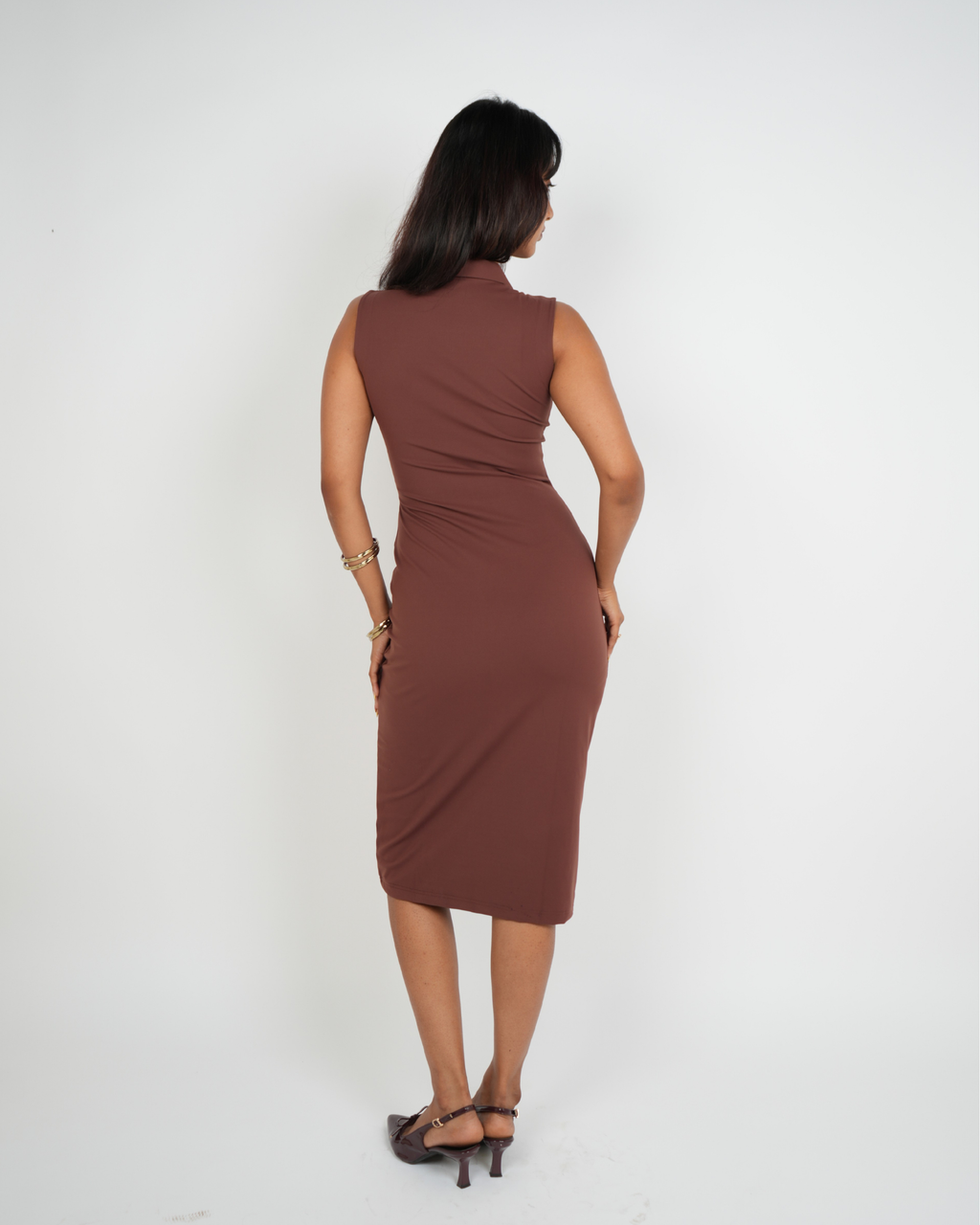 Two-way Zip Bodycon Dress | Iced Americano