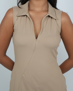 Two-way Zip Bodycon Dress | Iced Latte