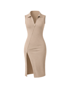 Two-way Zip Bodycon Dress | Iced Americano