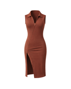 Two-way Zip Bodycon Dress | Iced Americano