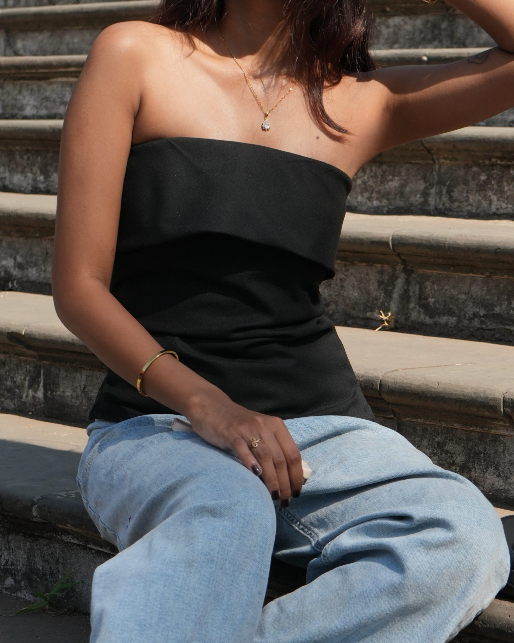 Structured Bandeau Top